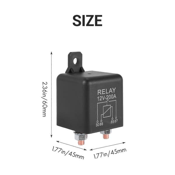 12V 200A Normalt Åbent 4-benet Relæ - Kraftig Bil Marine Split Opladning