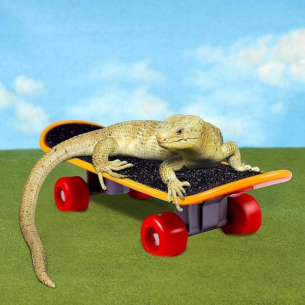 Skjeggagam Tilbehør Liten Ingeniørhatt for Skjeggagam Øgle Konstruksjonshjelm Hatter og Mini Sparkesykkel for Hamster Øgle Papegøye Reptil Sm