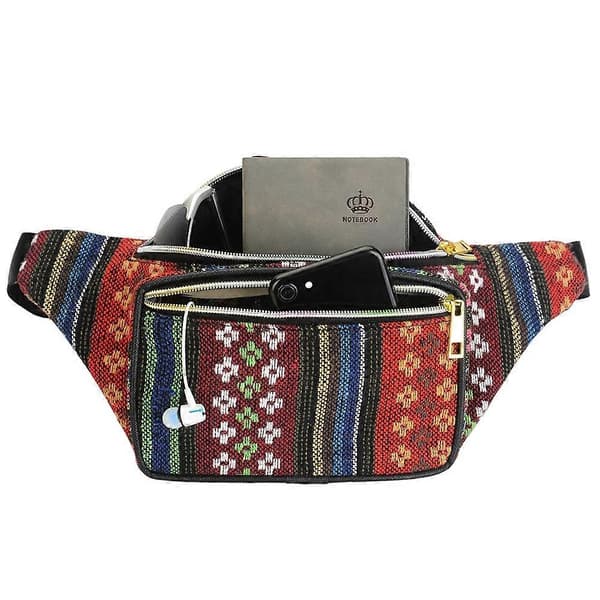 Udendørs sport boheme etnisk stil mode taljetaske, størrelse: 34x15cm