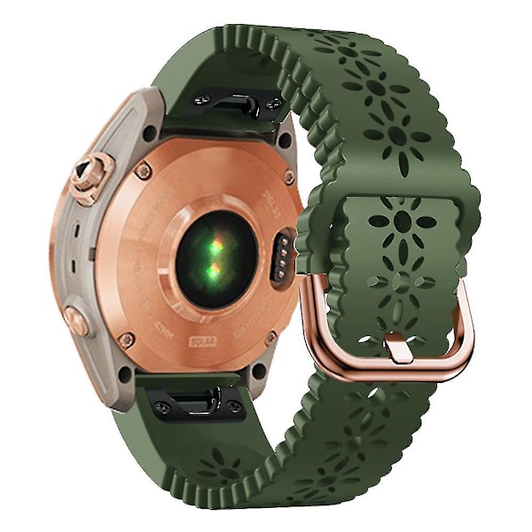 Til Garmin Fenix 7s/6s Pro/5s Plus/instinct 2s Udhulet Blomstermønster Silikone Urrem Justerbar Quick Release