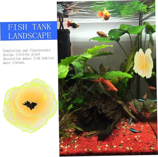Akvariumplante Landskapsdekorasjon, Akvariumpynt, Simulert Korall Akvariumstilbehør, Kunstige Landskapsrekvisitter, Oransje