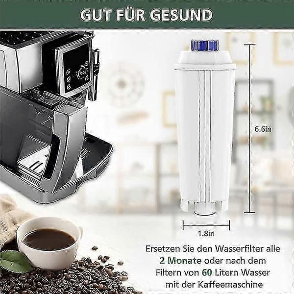 6-pak kaffemaskinefilter til Delonghi Dlsc002 Filter Ecam, Esam, Etam, Bco, Ec med aktivering