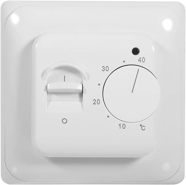 Manuell golvvärmetermostat 220v 16a, elektrisk golvvärmekontroller mekanisk rumstermostat med golvsensor