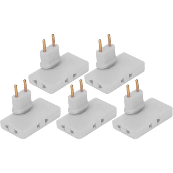 5 kappaletta langaton pistokemuunnin 180 asteen kierto 1-3 EU-pistokesovitin 110-250V (valkoinen)