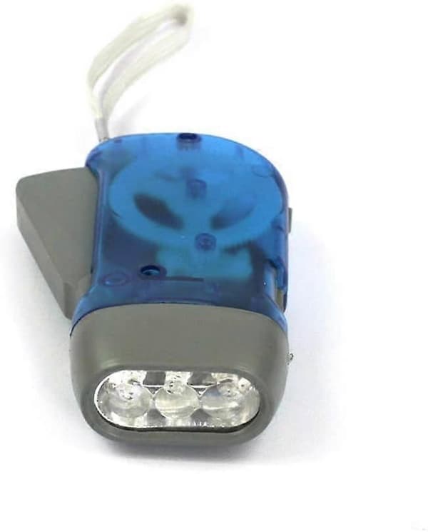 Håndsving 3 LED Dynamo Lommelygte til Rejser, Nødsituationer, Camping, Klatring, Vandring (Blå)