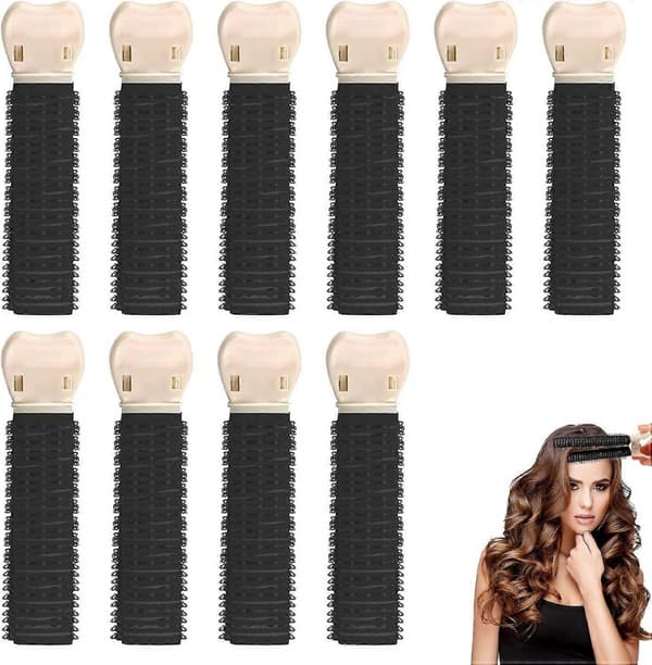10 STK Volumizing Hårrodklips til Krøllet Hår Volumen Fluffy Hårklips Krøllet Hår Rodløft Værktøj Varmefrit (Sort)