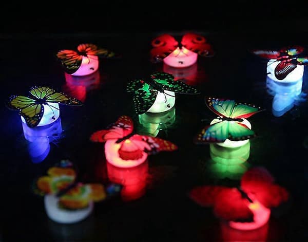 Fargerik Skiftende Sommerfugl LED Nattlampe Hjem Rom Fest Skrivebord