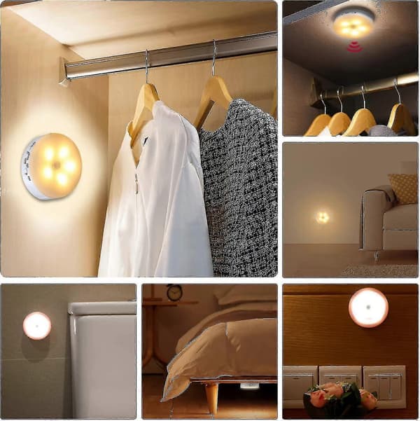 Oppladbart 3-delt nattlyssett med bevegelsessensor, automatisk vegglampe, LED-nattlys for barn