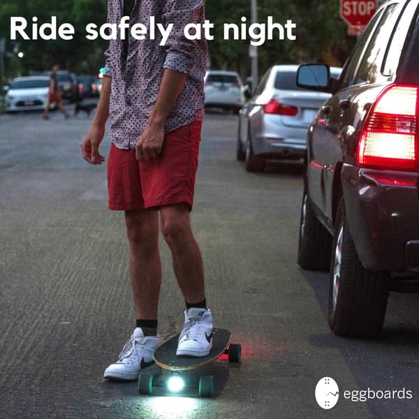LED Skateboardlys - LED-lys foran og bak til longboard, USB-oppladbare. Ideelt lyssett for elektrisk skateboard