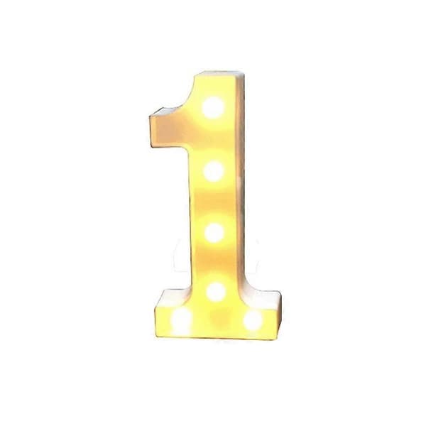 Barsinfi pol LED-koristevalot, paristokäyttöiset, numero \"1\"