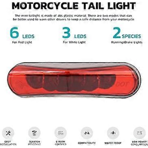 Moottoripyörän LED-jarruvalo takavalo rekisterikilven valo 12V universaali moottoripyörän jarruvalo ajovalot mönkijälle ATV Dirt Bike Custom Chopper Street Bike