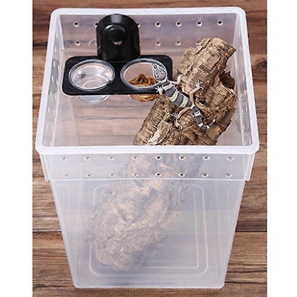 Fôringsskål Reptilmater, Dobbel Reptilfôringskopp Plast Sugekoppmater, for Reptiler, Insekter, Edderkopper, Gekkoer, Vivarium 2 STK