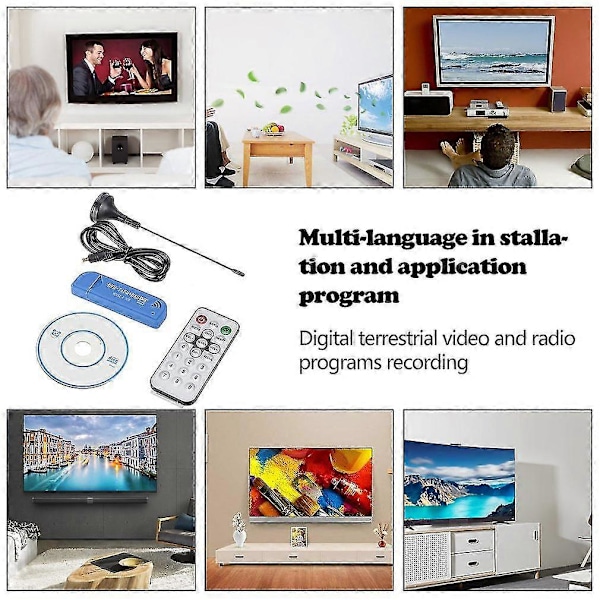 Digitalt TV-kort Mottaker Stick Sdr+dab+fm Dvb t Rtl2832u+fc0012 Usb 2.0 Digital TV-tuner Usb Fm+dab+dvb t+sdr