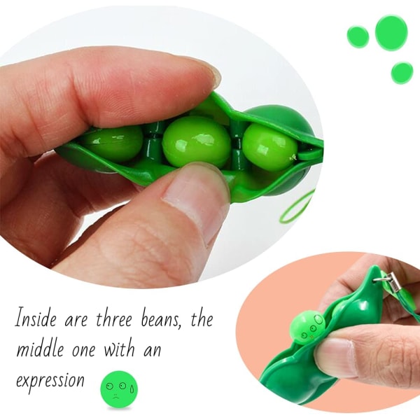 5 st Bean Toy Peanut Toy Anti-Stress Bean, Fidget Toy Bean