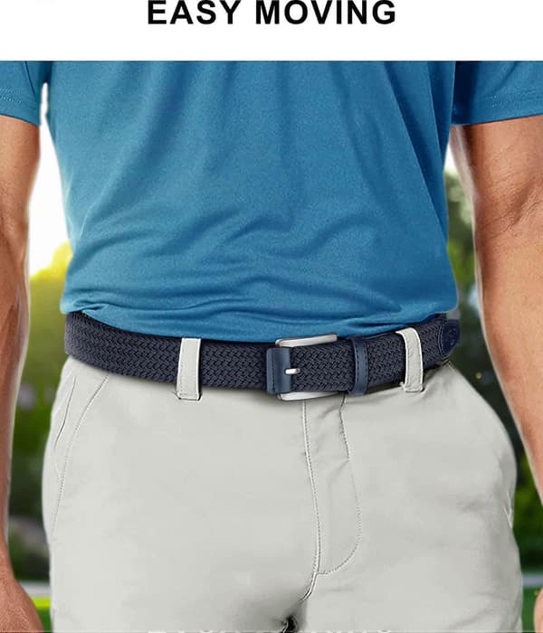 Belte for menn, 2-pakning, Herregaver, Elastisk flettet webbelte for fritidsgolfjeans