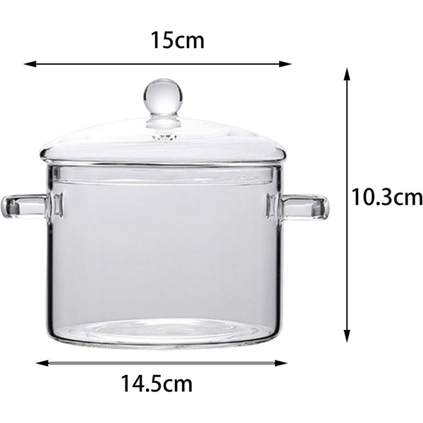 Varmebestandig glaskande, glaskogekande med låg, 1,4L