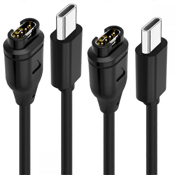 2 stk. USB-C-lader kompatibel med Garmin klokkelader, datasynkroniseringskabel for Garmin Fenix