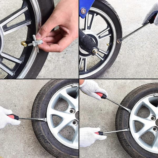 3 st Däckjärn Verktygssatser Motorcykel Cykelreparation, Professionell Däckbyteskit med 2 Fälgskydd