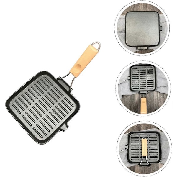 Sammenleggbar stekepanne med non-stick belegg for utendørs matlaging, grilling og campingutstyr