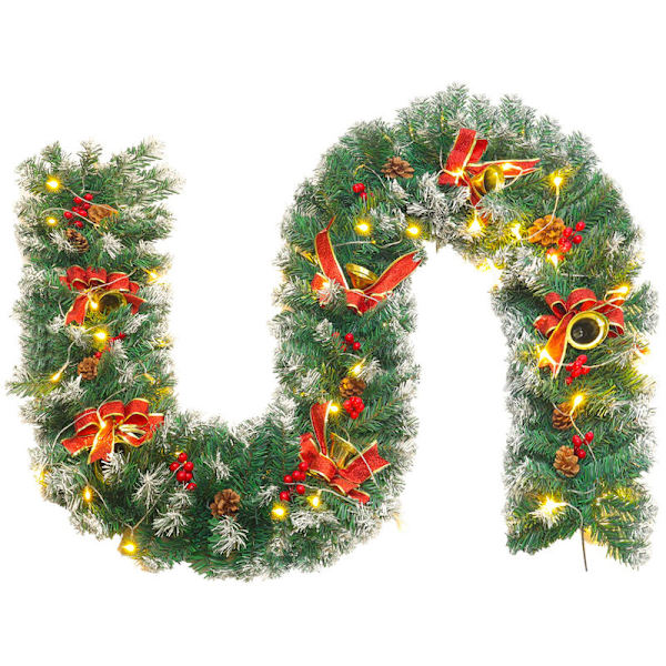 270CM Christmas Garland 50 LED Light Up Xmas Decor
