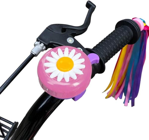 kortes 1-pack Cykelklocka för barn och 2-pack Cykelband för barncykeltillbehör (Rosa, Röd & Blå)