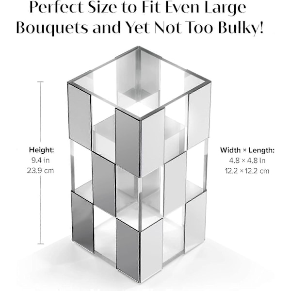 Transparent Vase til boligindretning 24 cm længde