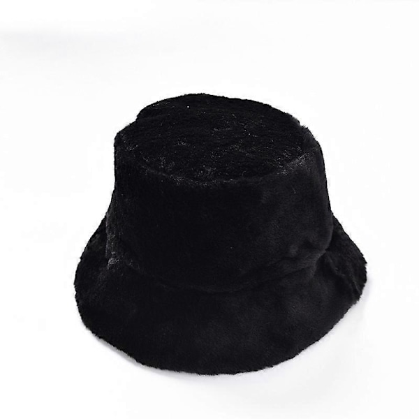 2 st Fiskarhatt dam höst och vinter plysch hinkhatt koreansk version av japansk avslappnad mode tjock päls varm hatt A M56-58cm