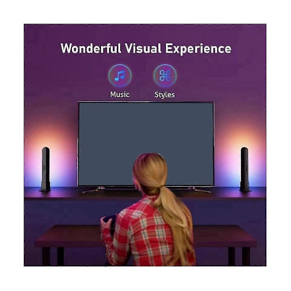 Smart LED-lys med EU-plugg, RGB-atmosfærelys, musikk synkronisering, flere moduser, TV-vegg, spillrom, nattlys