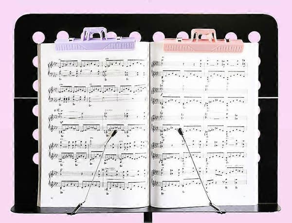 2 st Ros Musikbok Klämma Sidhållare: Plastark Klämmor Bok Sidhållare