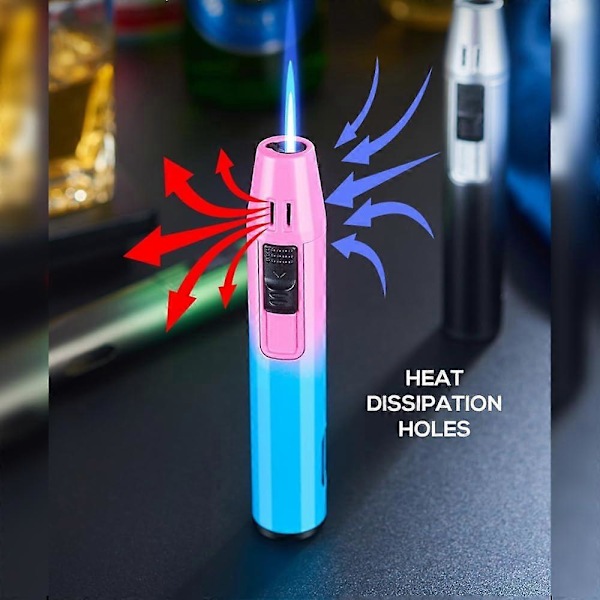 Genopfyldelig Mini Torch Lighter - Blå Flamme til Lys/BBQ