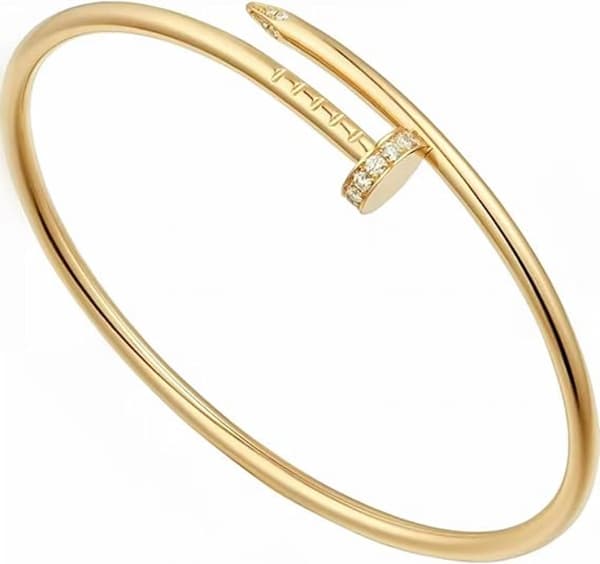 Armbånd i rustfritt stål med spikerhode, hode og hale med diamanter