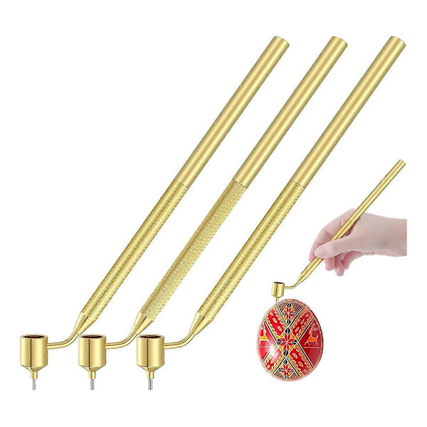 Sett med 3 Pysanka Sett Varm Voks Tegne Penner for Dekorativ Kunst til Påskeegg Pysanky Utstyr