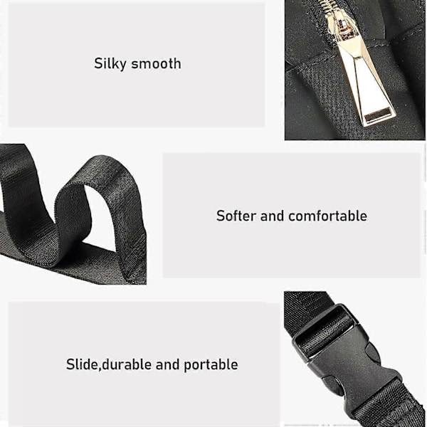 (Svart) Magväskor för Kvinnor Män, Svart Crossbody Magväska, Bältesväska med Justerbar Rem, Trendig Midjeväska för Utomhusbruk/Träning/Resor/Vardag