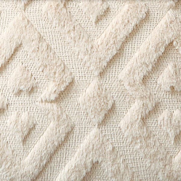 Örngott Mjuk Plysch Geometrisk Kräm Beige 45x45cm 2-pack
