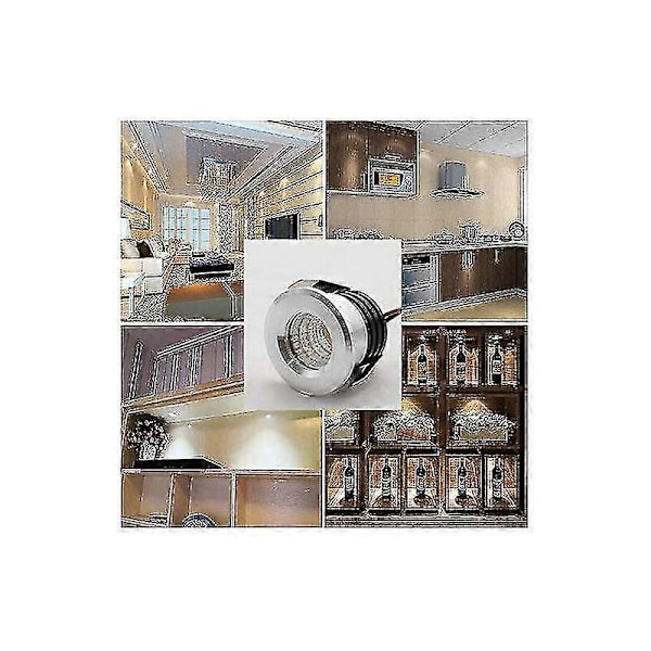Set med 4 mini infällda LED-spotlights, 3 W, varmvitt guld
