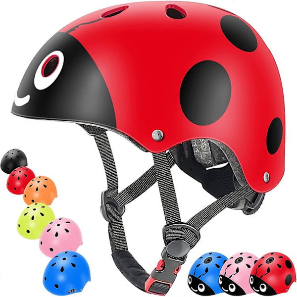 Barnhjälm Bekväm Justerbar Säkerhetshjälm för Pojkar och Flickor för Rullskridskor, Sparkcykel, Skateboard, Cykel (3-8 År)