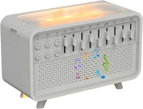 Hvit Støy Nattlys Diffuser Luftfukter, Trådløs Bluetooth-høyttaler, Hvit Støy Nattlys Luftfukter med Lydmaskin
