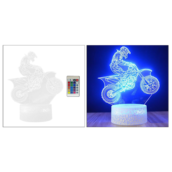 3D Kilpa-autolamppu LED Yövalo Visuaalinen Illuusio 16 Värin Vaihto, Lasten Makuuhuone H