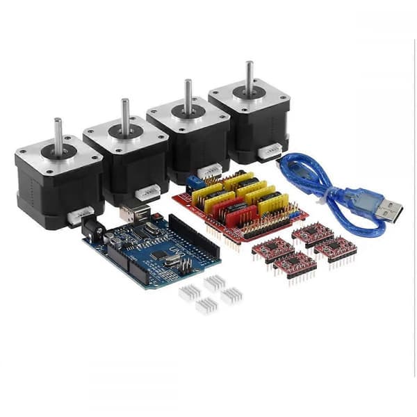 CNC Shield + kompatibel med R3 Board +4X A4988 Stepper Motor Driver +4X 4401 Stepper Motor Kit kompatibel med 3D-printer