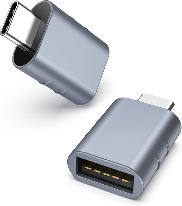Syntech USB C - USB-sovitin, 2 kpl, USB 3.0 naaras - Thunderbolt 4/3 -sovitin, yhteensopiva MacBook Pro Air 2024, Surface, iPad, iPhone, Galaxy -laitteiden kanssa