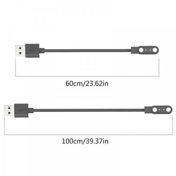 Opladerkabel til Colmi C81 Opladnings Dock Stand Kabel Smartwatches 60cm Længde Oplader Sort