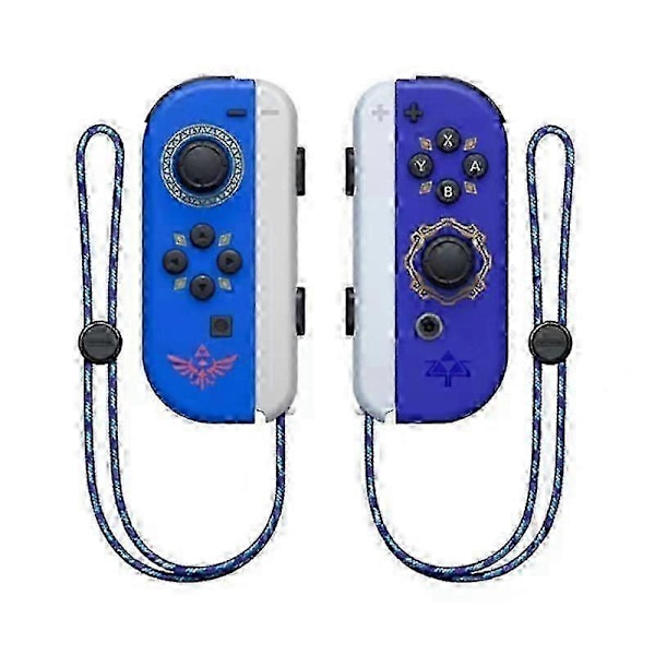 (Sky)Joycon Trådlös Handkontroll För Nintendo Switch, Stödjer Väckningsfunktion, Vänster Höger Fjärrkontroller Med Handledsrem Sky