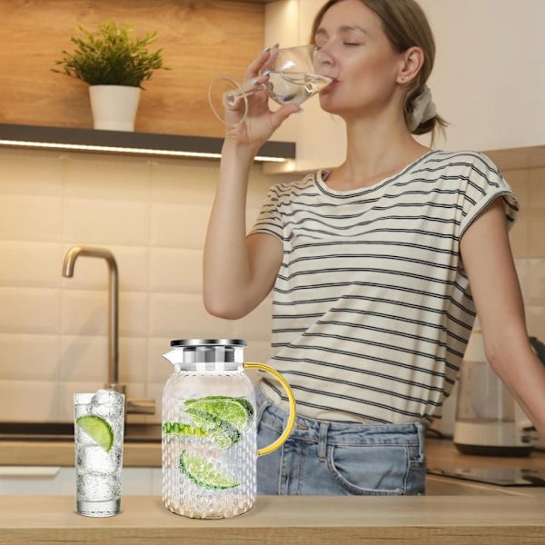 Glaskaraff 1500ml, stor diameter, lätt att rengöra