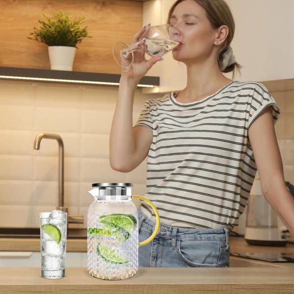 Vannkaraffel i glass 1500 ml, stor diameter, enkel å rengjøre