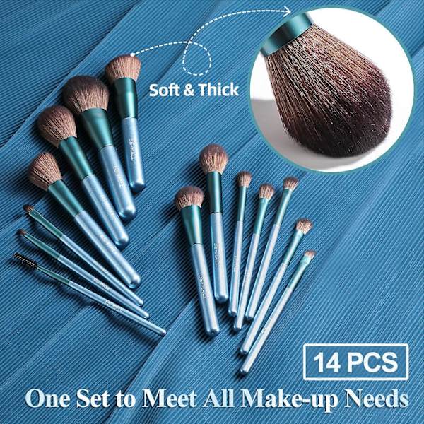 14 Star Blue Makeup Børstesæt makeup børster