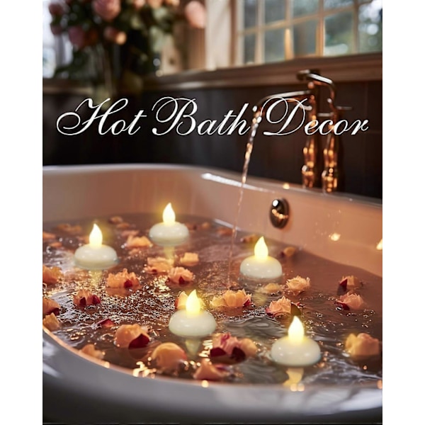 24-pack Vattentäta Flamfria Flytande Värmeljus, Varmvita LED-värmeljus - för Bröllop, Fester, Bordsdekorationer, Pool & SPA...