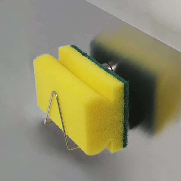 Magnetisk Svampeholder Lavet af Rustfrit Stål, 2 Stykker Opvaskesvampekrog Lavet af 304 Rustfrit Stål, Praktisk Hjælper til at Holde Vasken Ryddelig