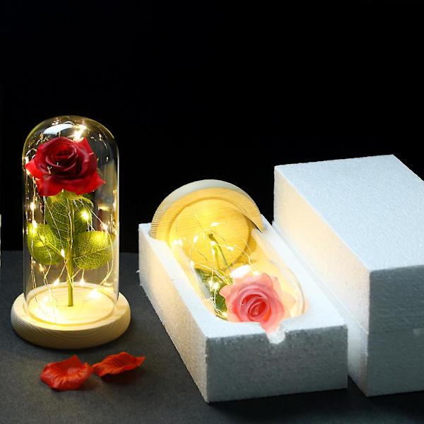 Led galaxy ros evig blomma med fairy string ljus 017