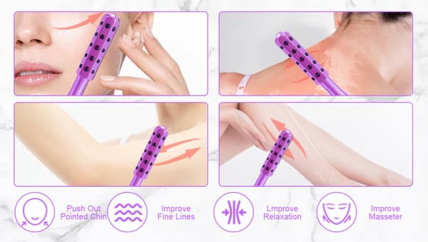 Radiance Roller - Germaniumstein Oppløftende Ansiktsmassasje Skjønnhetsrulle (lilla)