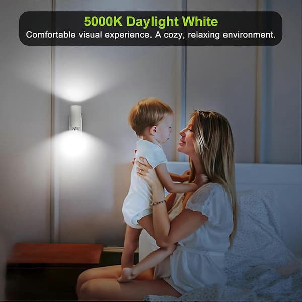 Nattlampe, LED nattlamper plugges i veggen, skumring til daggry sensor, 0-100 LM